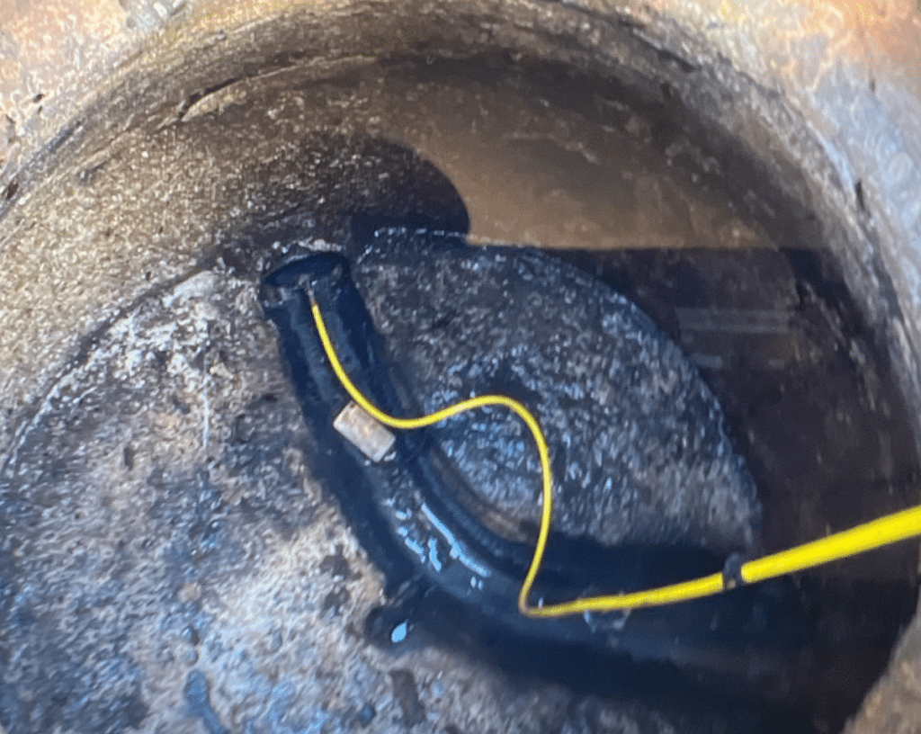 Image of smoke tester within drainage pipe