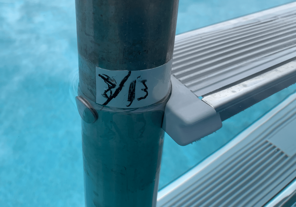 Step ladder in pool