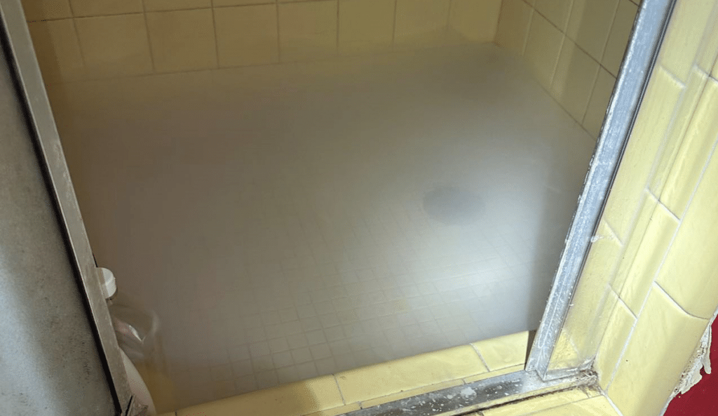 Image of smoke test in shower