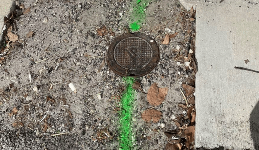 Green line tracing drain